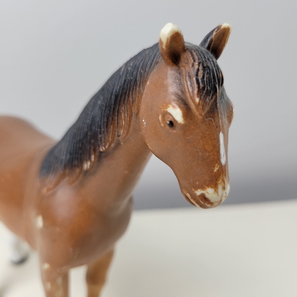 Vintage Farm Animals 1980s Grey and Brown Horse Cow Pig Play Figure Toys - Picture 14 of 15